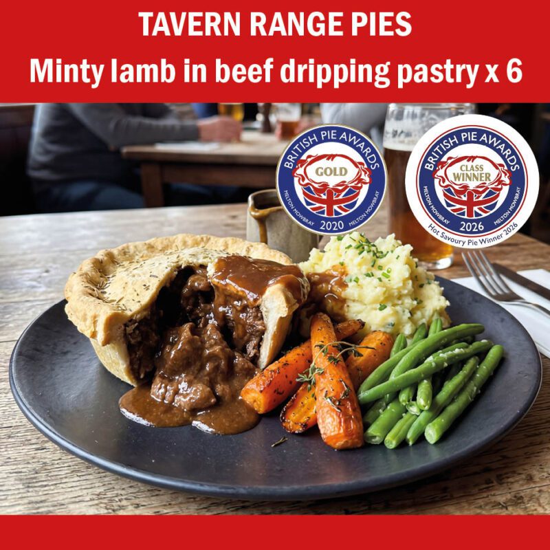 Minty lamb Tavern Pie in a beef dripping pastry
